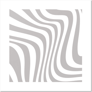 Silver Wavy Pattern #009 Posters and Art